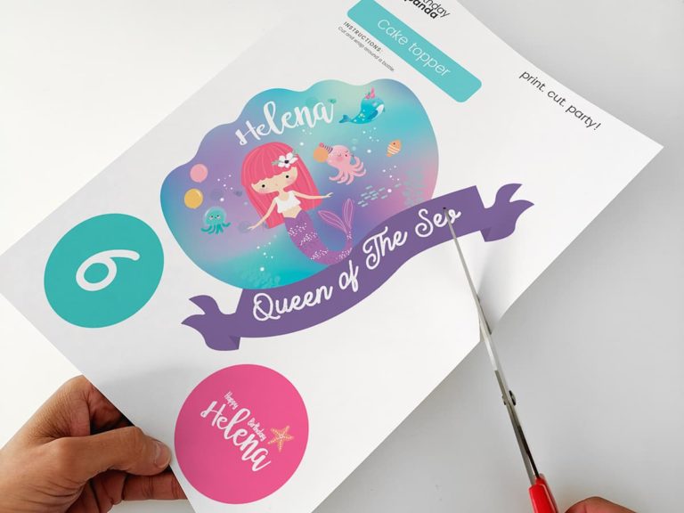 Sirène: Kit anniversaire personnalisé à imprimer avec jeux et décorations