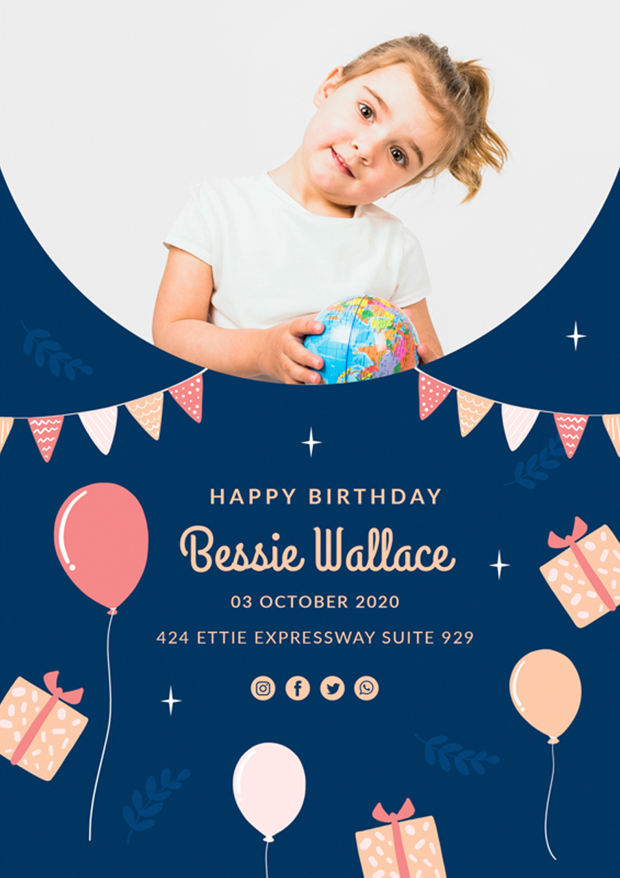 Invitation d'anniversaire gratuite et personnalisée Balons