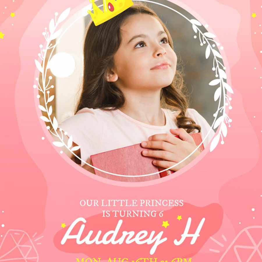 Invitation d'anniversaire gratuite et personnalisée Princesse